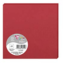 Clairefontaine 1825C Packung (mit 25 Karten Pollen, 135 x 135 mm) 210g, kirschrot