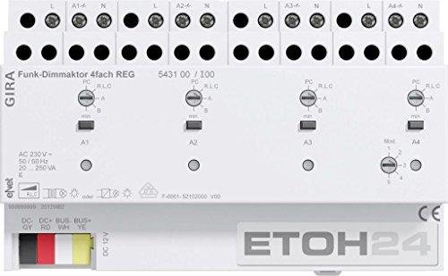 Gira 543100 Funk Dimmaktor REG 4-fach Gira eNet