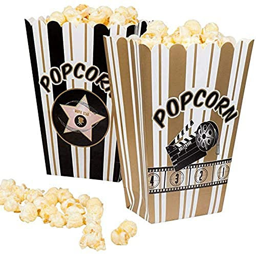 Boland 44210 Popcorn Bowl Set Hollywood White/Black/Gold