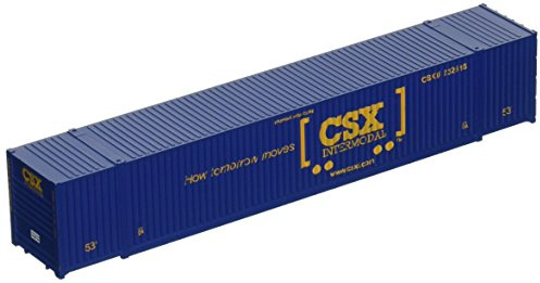 Walthers SceneMaster 53' Singamas Corrugated-Side Container-Ready to Run-CSX Transportation (Blue, Yellow; Boxcar Logo) 949-8502 HO Scale Model Railroad - Freight Model