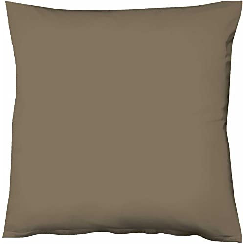Fleuresse Mako-Satin-Kissenbezug Uni Colours, Farbe Espresso 8031 Größe 50 x 50 cm