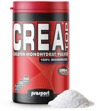 Prosport CREA® TOP Kreatin Monohydrat Pulver 500 g – 100% mikronisiertes Creatin, 142 Portionen, 3 g Kreatin pro Tagesportion, ohne Zusatzstoffe – Nahrungsergänzungsmittel