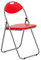 Harbour Housewares Padded Folding Chair - Easy Store Metal Frame Office Bedroom Seating - Max Load: 114kg - Red