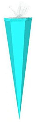 Bastel Schultüte / Länge: 85cm / eckig / Farbe: hellblau