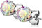 Bungsa Aurora Borealis Kristall Ohrstecker silber 4mm rund aus 316L Edelstahl