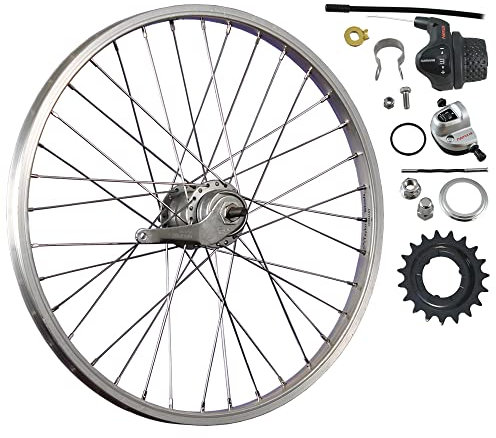 Laufrad 20 Zoll Hinterrad Fahrrad Shimano Nexus 3 Gang Nabenschaltung Silber RBN