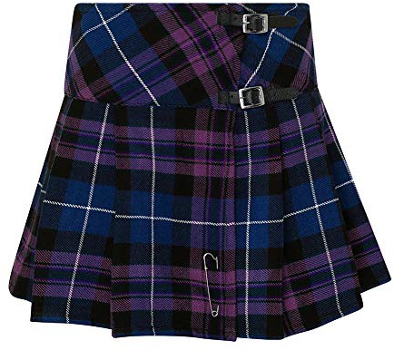 Tartanista Mini Gonna da Kilt Scozzese da Donna, Lunghezza 41,9 cm, con Spilla, 38-71