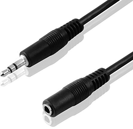 BestPlug 5 Meter Audio Stereo Kabel Verlängerung Aux in Out, 3,5mm Klinke Stecker männlich auf 3,5mm Klinke Buchse Kupplung weiblich, Schwarz