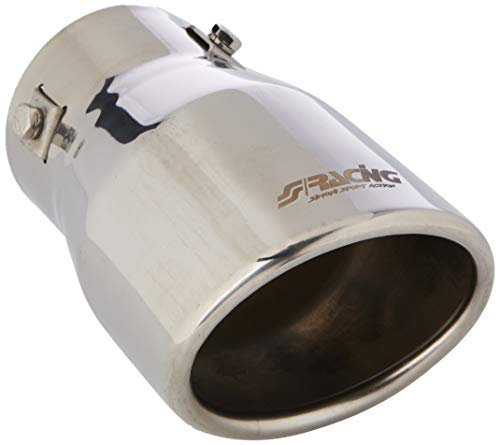 Simoni Racing Auspuffblende Oval/Schräg Edelstahl - 95x82xL147mm - Anschluß ->65mm