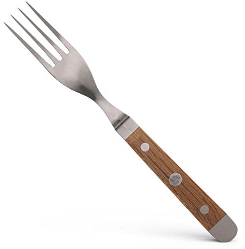 GÜDE Solingen - Tafelgabel geschmiedet, 9 cm, Fasseichenholz, ALPHA FASSEICHE, Doppelkropf, Handmade Germany