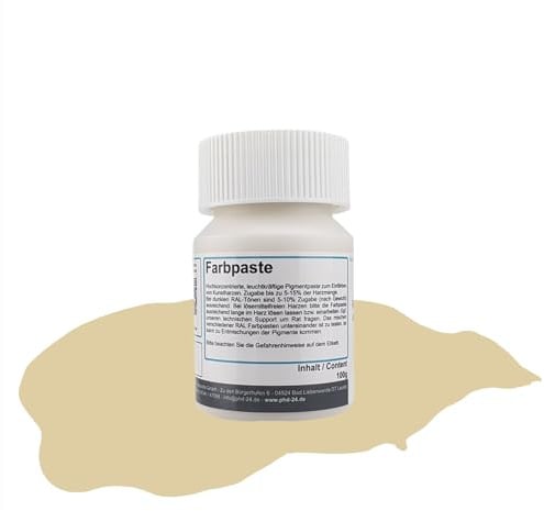 DD Composite Farbpaste 100g elfenbein RAL 1014 Pigment hochkonzentriert für Kunstharze Epoxidharz Resin Polyesterharz Gießharz farbintensiv deckend