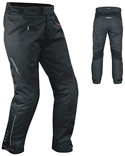 A-Pro Pantaloni Impermeabile Moto Imbottitura Termica Estraibile Traspirante Nero 36