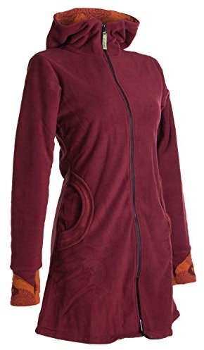 Vishes - Alternative Bekleidung - Warmer Elfen Kurzmantel mit Zipfelkapuze rot 48