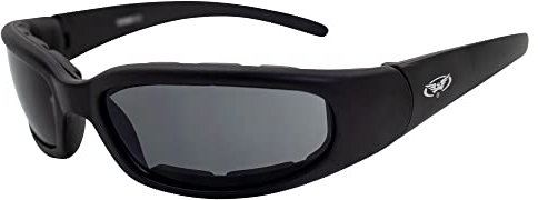 Global Vision Chicago Gepolsterte Reitbrille (schwarzer Rahmen/Rauchglas)