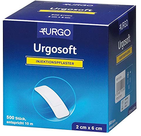 urgo 510134 Pflasterverbände, Urgosoft Injektionspflaster, 2 cm x 6 cm rundum klebend (500-er pack)
