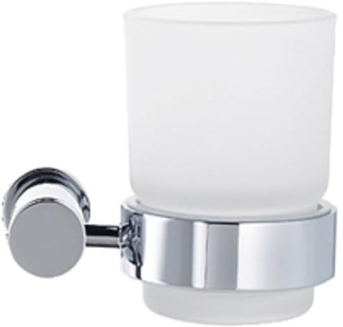 Duravit Zahnputzbecher D-Code, Glashalter Bad, Zahnbürstenhalter Glas, Wandmontage, Chrom, 118x102x97 mm
