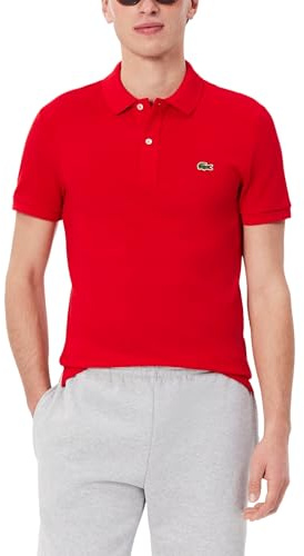 Lacoste Men's Slim Fit L.12.12 Piqué Polo Shirt, Red, Medium