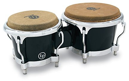 LP Latin Percussion LP811700 Fiberglass Bongo Black Chrome Hardware