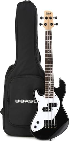 Kala Corps solide 4 cordes noires frettées U•BASS® pour gaucher