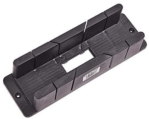Amtech Midi Mitre Block, 45°/90° Guides for Precision Cutting in Framing, Trim and Moulding Work, Strong Recycled Plastic with Bench-Fix Countersinks