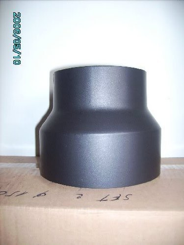 Reductor de 150>120 mm para chimenea estufa tubería, negro