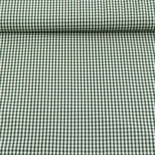 Tela para cortina (0,5 cm aprox.), diseño de cuadros, tela rejilla, color verde y blanco