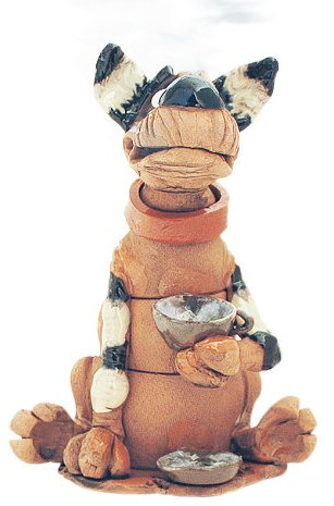 Räucherfiguren Räuchertier Hund aus Ton Handarbeit