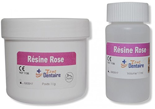 RESINE DENTAIRE ROSE/ROUGE pour Appareil Dentaire - Couleur Gencive Pot 30g