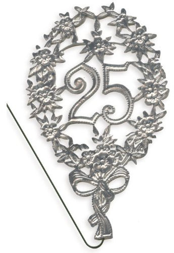 DEMMLER Jubiläumszahl 25 8X12cm silber mit Draht