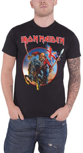 Iron Maiden Herren Euro Tour Kurzarm T-Shirt, Schwarz, S