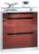 Vladon Schuhschrank Fiesta, Weiß matt/Bordeaux Hochglanz/Schwarz Hochglanz Schuhkipper für 16 Paar Schuhe mit 2 Klappen (89 x 104 x 23 cm)