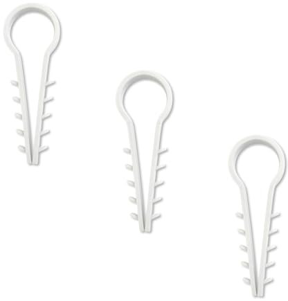 PRITEX – 300 Stück Steckschlaufen 16 x 57 mm Weiß – Dübelklemme zur Befestigung von Kabeln, Rohren, Leitungen, Schläuchen uvm – Kabelhalter – Kabelschellen aus Polyamid