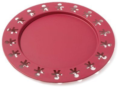 Alessi AKKGT Girotondo Vassoio Rotondo in Acciaio Colorato con Resina Epossidica, Rosso