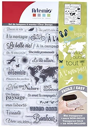 Artemio Clear-mots des voyage-37 Stempeln, Silikon, transparent, 15,5 x 0,4 x 26 cm