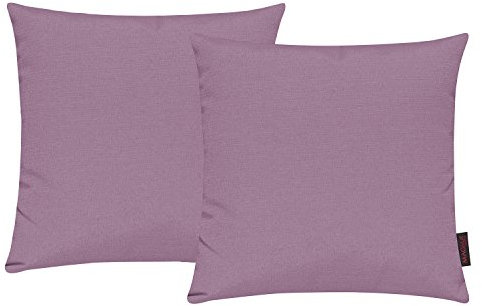 Fino Kissenhülle ca. 40 x 40 cm hochwertig & knitterarm in vielen bunten Farben 090 mauve (2er Set)