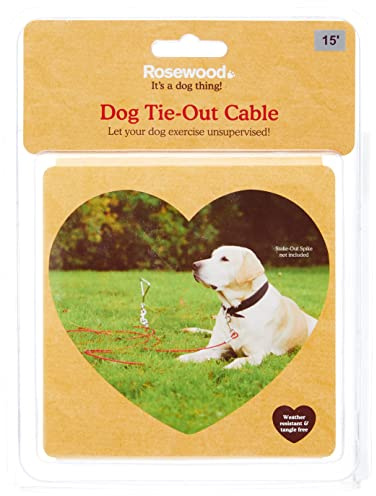Rosewood Yard Accessories Tie-Out Cable, 15 ft, Transparent