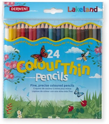 Derwent Lakeland Colourthin Buntstifte Sechskant-Schaft hexagonaler Schaft strapazierfähig 24er Pack bunt