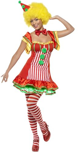 Smiffys, Damen Boo Boo der Clown Kostüm, Kleid und Hut auf Haarreifen, Größe: L, 39297