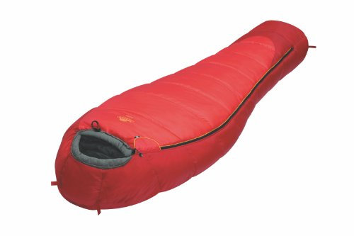 ALEXIKA Schlafsack Nord, rechte Reißverschluss, rot/grau, 220x80x55 cm