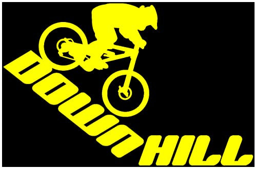 Samunshi® Autoaufkleber Downhill Mountain Bike Aufkleber 15 x 9,8cm gelb