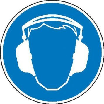 Use Hearing Protection Waning Sign, Self-adhesive Film, 10 - cm