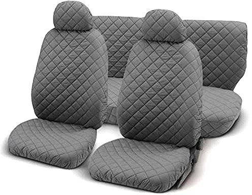 Lupex Shop Trap_Gc Coprisedili Auto Universale Trapuntato Grigio Chiaro, Set Copri-Sedile fodere per Anteriori e Posteriori, Accessori Interni Auto