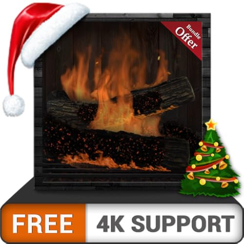 deseo de quemar la chimenea gratis: disfrute de las vacaciones de Navidad de invierno con una cálida chimenea en su televisor hdr 8k 4k y dispositivos de fuego como fondo de pantalla y tema para la me