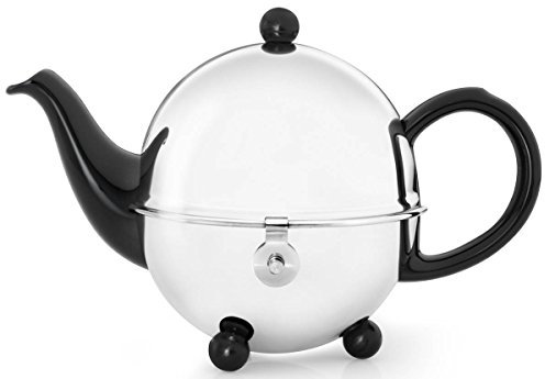 Bredemeijer Cosy Théière en faïence avec revêtement en Acier Inoxydable Noir 0,5 l