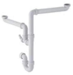 Geberit 152,958,11.1 Siphon pour Évier Double prise électrique d40 mm