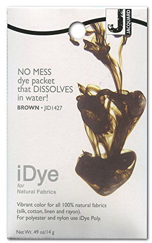 Jacquard iDye - Tinte de tela marrón para textiles naturales, paquete de 14 g sin ensuciar