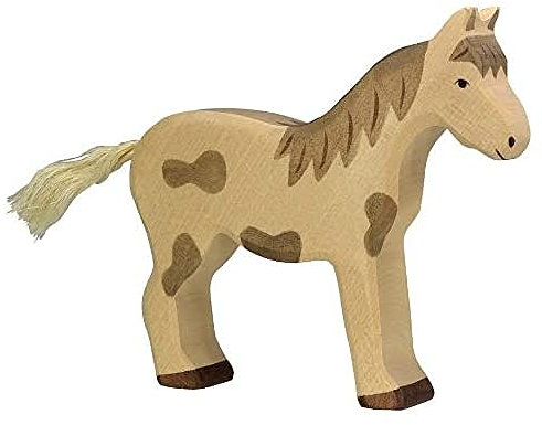 Holztiger Pferd, stehend, gefleckt, 80037