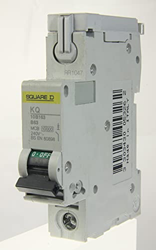 SCHNEIDER ELECTRIC 63 AMP TYPE B 10 kA MCB CIRCUIT BREAKER KQ 10B163