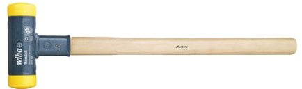 Wiha Martillo de fragua sin contragolpe, semiduro con Mango de Madera Hickory, cabezal Redondo 100, 1000 mm (02091)