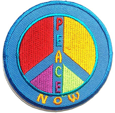 Catch the Patch Peace Now Frieden Aufnäher zum Aufbügeln 7,5 x 7,5 cm Bügelbild für Erwachsene mit Make Love Statement, Bügelpatch Patches Bügelflicken